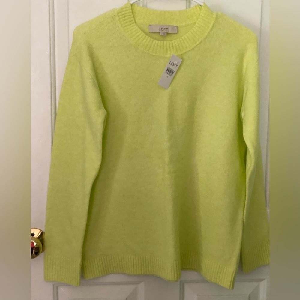 LOFT sweater in bright yellow.  Brand new with tags size medium.